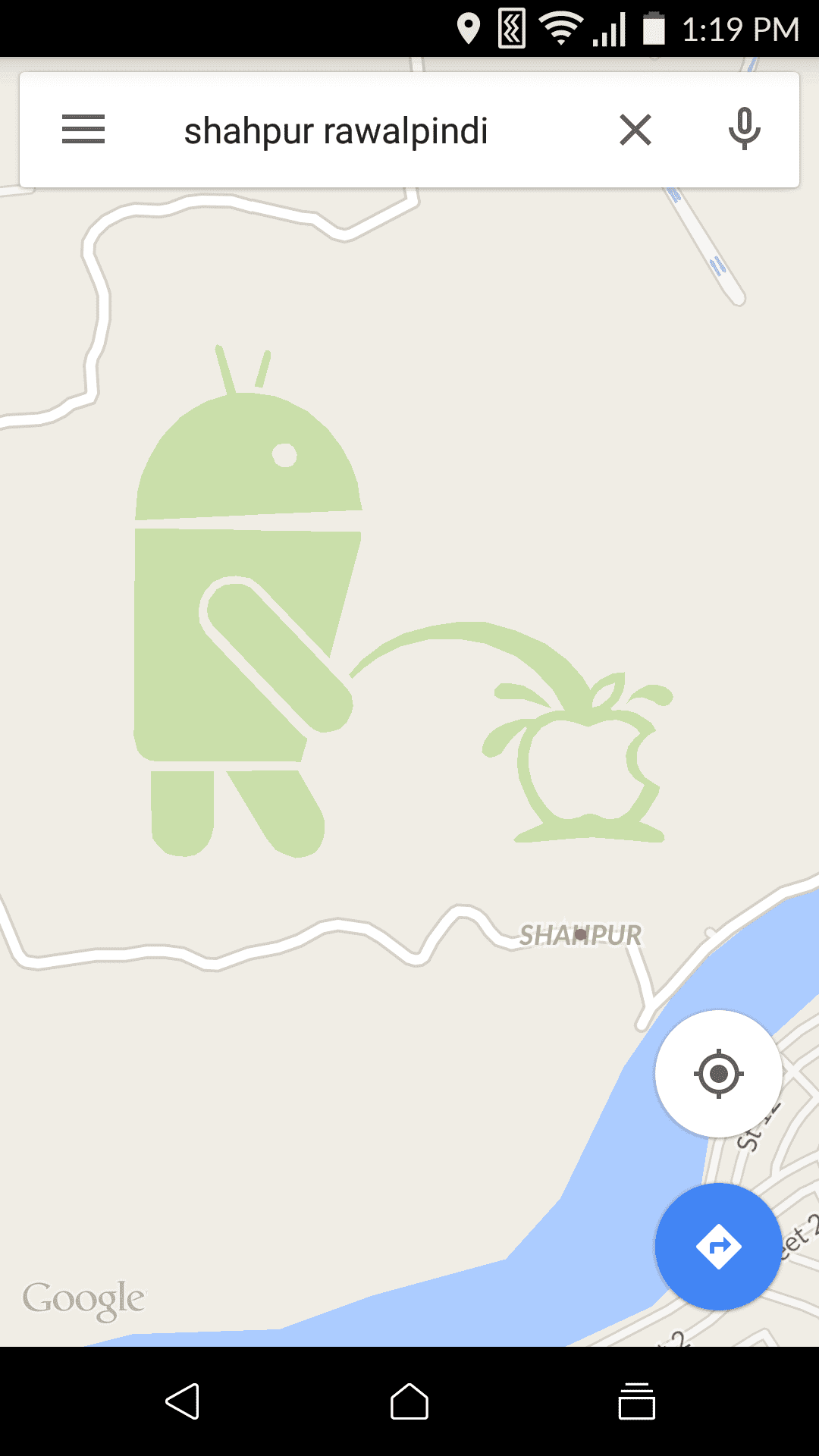 android-pissing-apple-gmaps-android