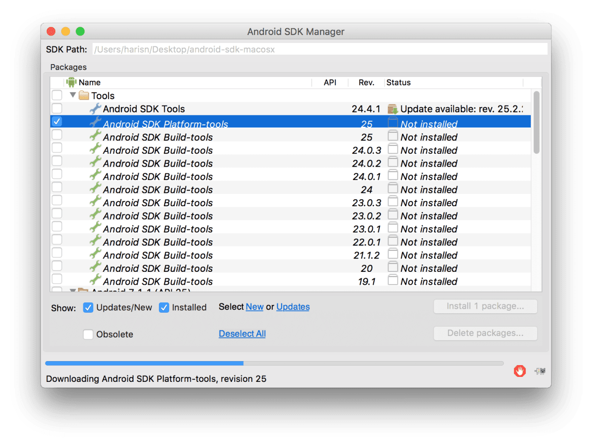 How to Install ADB / Fastboot on macOS with Android SDK Manager