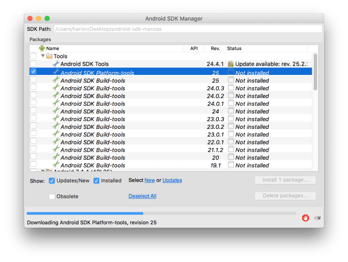 How to Install ADB / Fastboot on macOS with Android SDK Manager