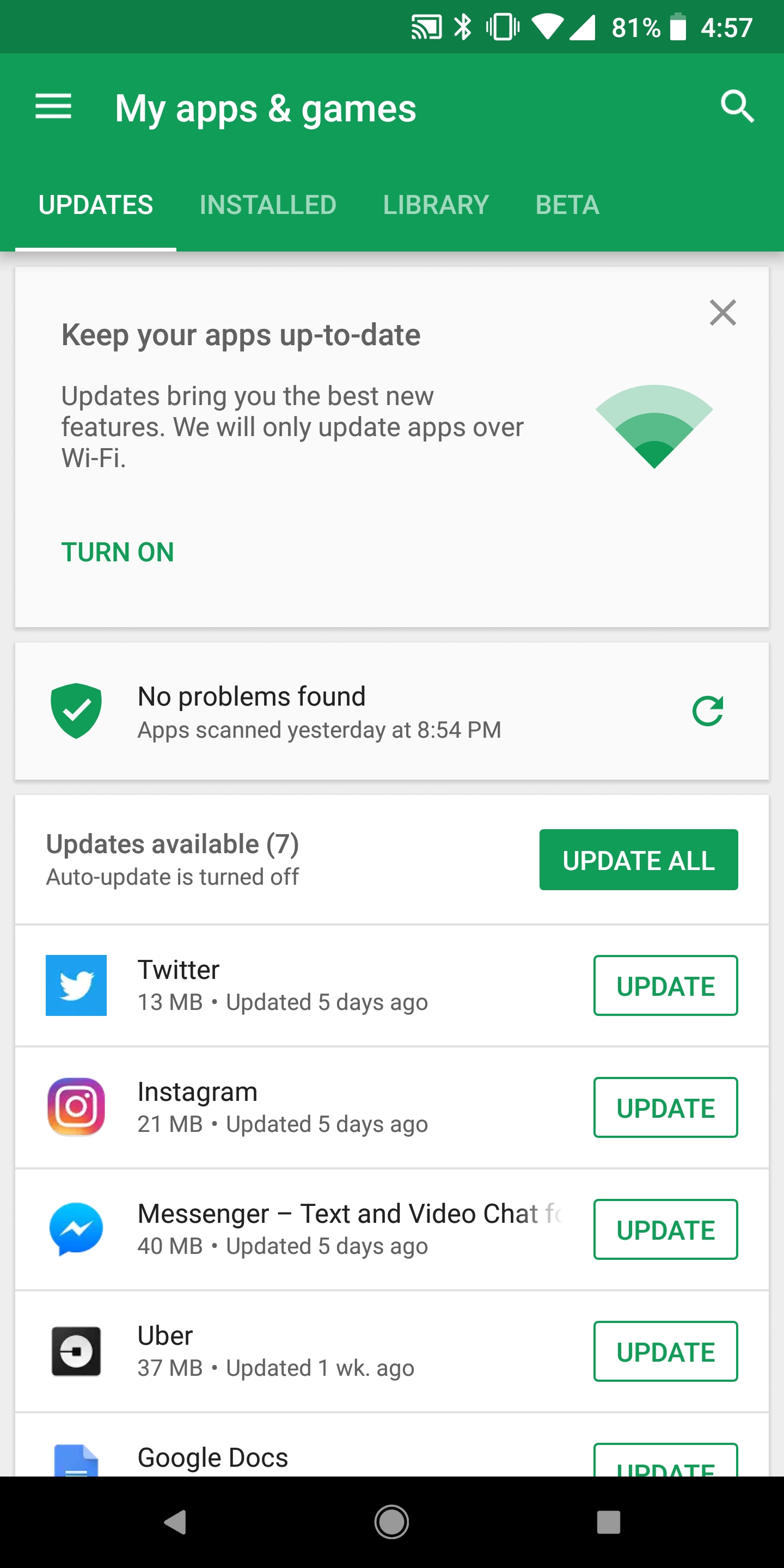 Google Play Store - Update Apps