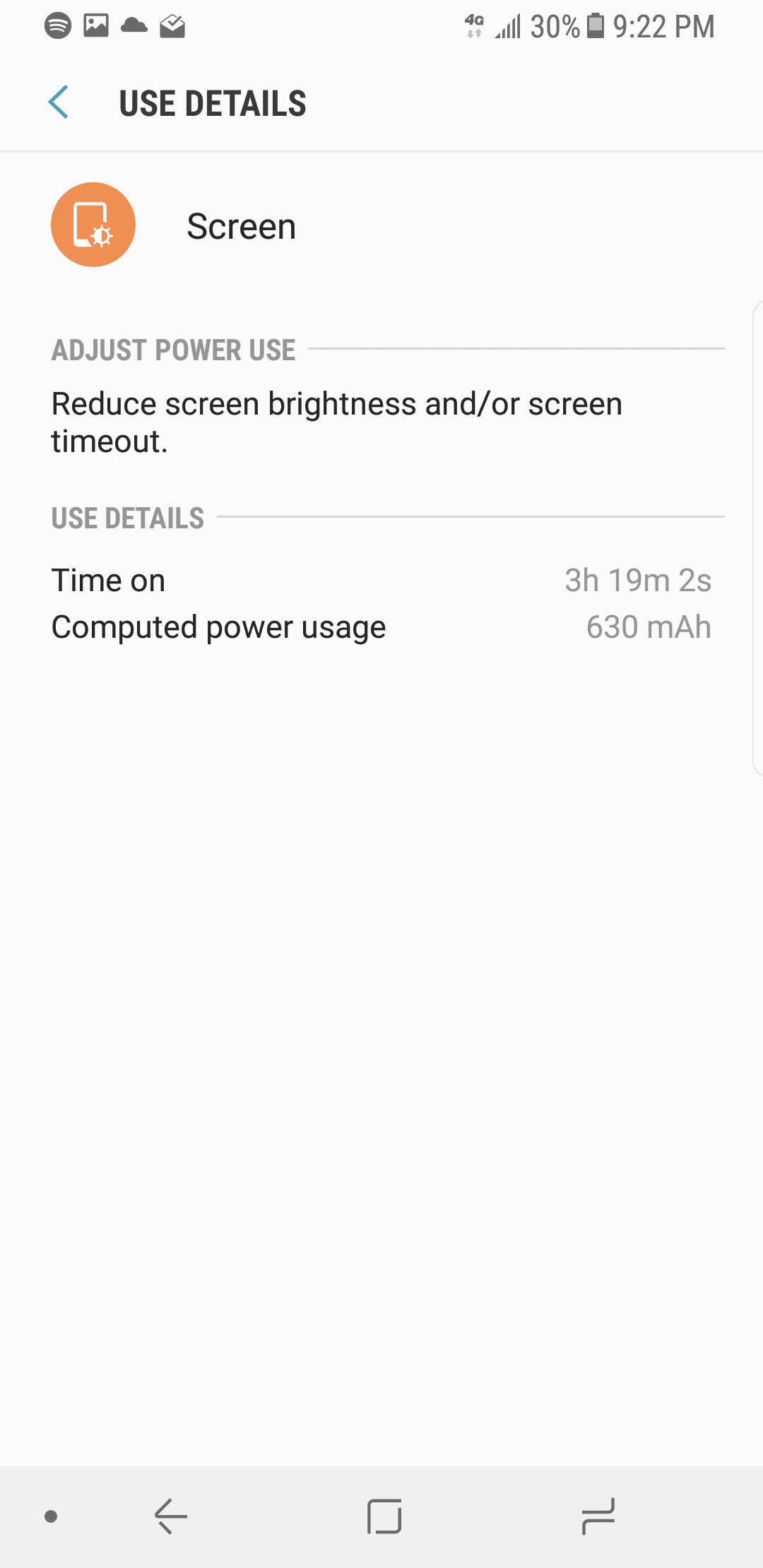 Samsung Battery Screen on Time