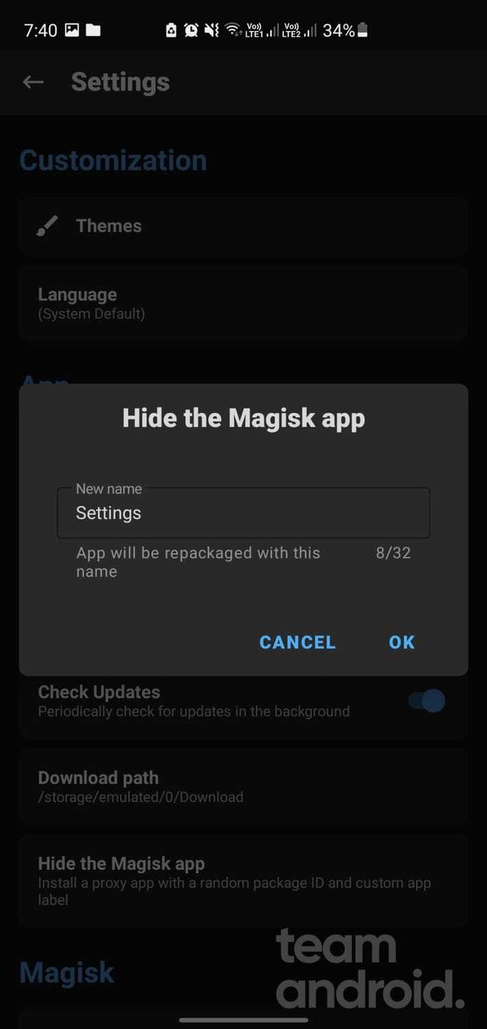 Hide Magisk App