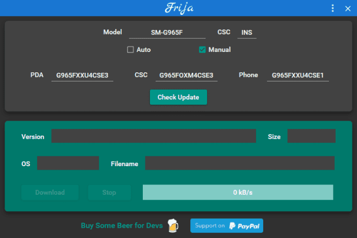 Frija Samsung firmware download tool