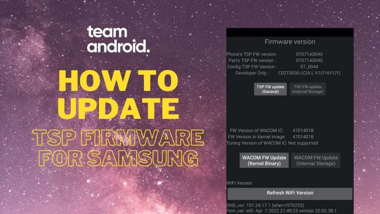 How to Update TSP Firmware on Samsung Galaxy Devices