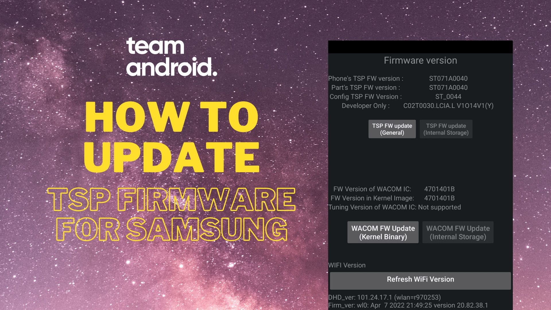 How to Update TSP Firmware on Samsung Galaxy Devices