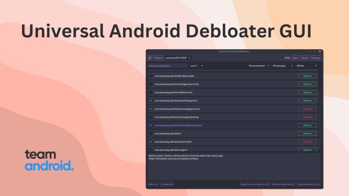 Universal Android Debloater GUI