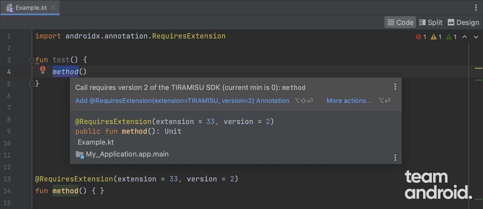 Lint Support for SDK Extensions - Android Studio Flamingo