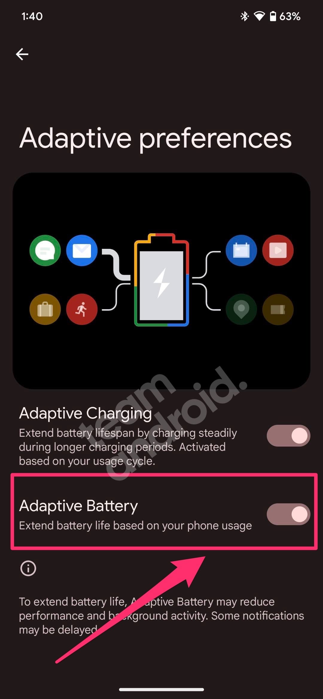 Disable Adaptive Battery for BeReal