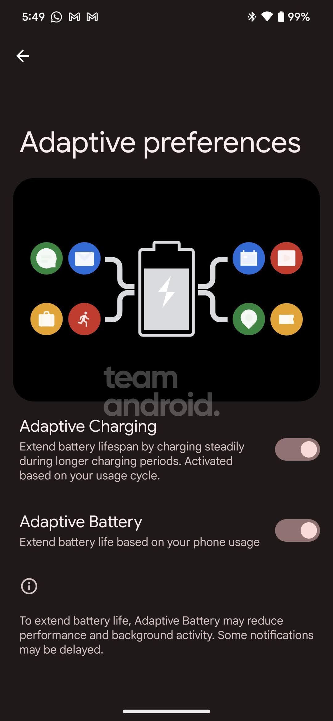 Adaptive Charging and Adaptive Battery - Pixel 7