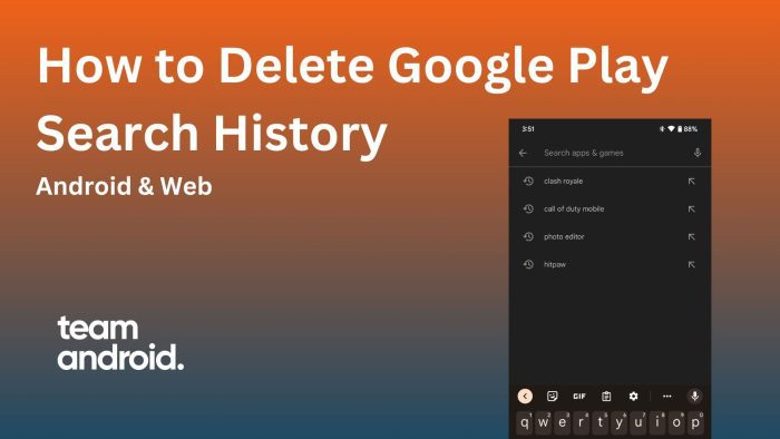 How to Delete Google Play Search History on Android and Web