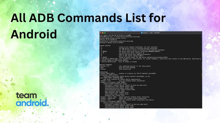 ADB Commands List for Android