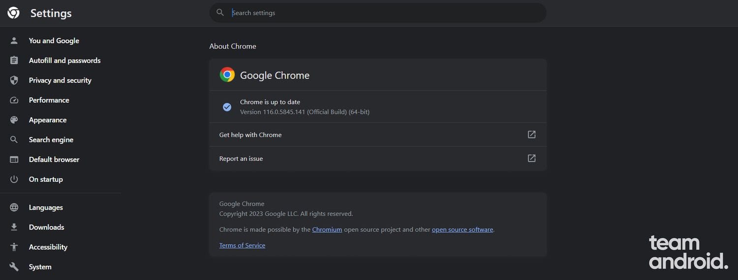 Google Chrome updated