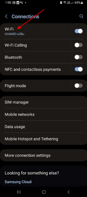Connection Settings Screen